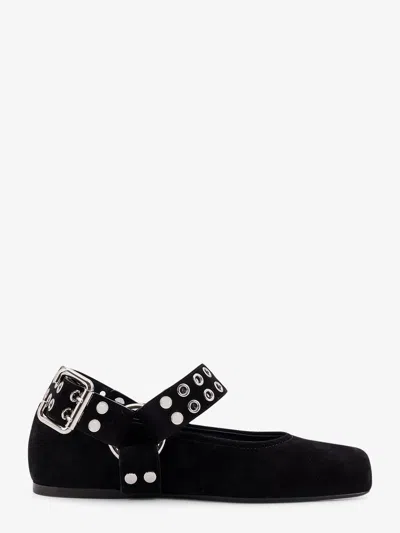 Alaïa Alaia Women Suede Biker Flat Ballerinas In Black