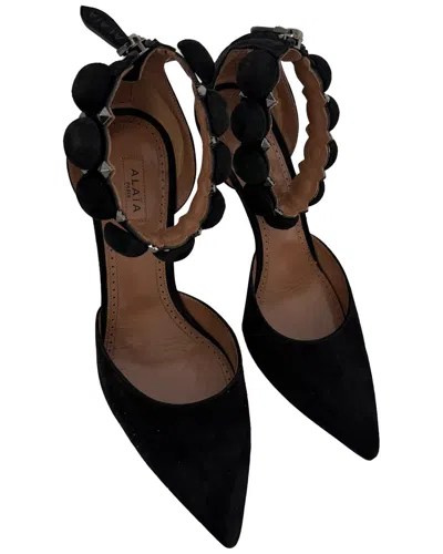 Pre-owned Alaïa Women's Suede Bombe 90 Sandal (authentic Pre-loved)