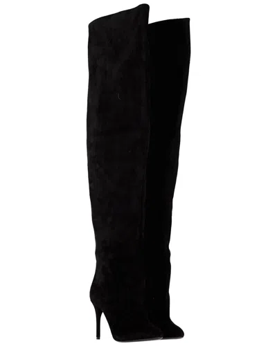 Alaïa Women's Suede Over-the-knee Boot (authentic Pre-loved) In Black