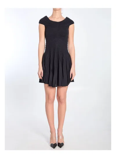 Alaïa Alaia Textured Knit Mini Dress In Grey
