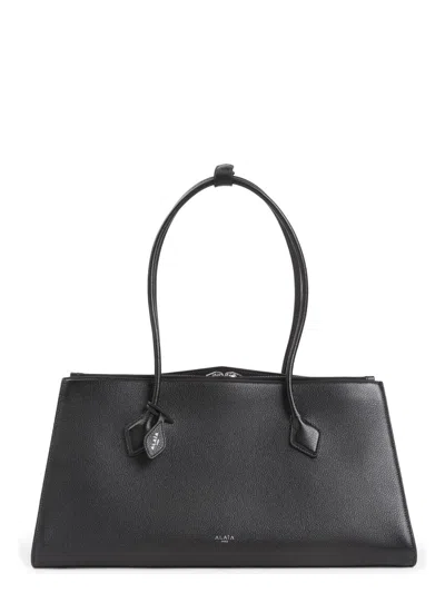 Alaïa Women's Tote Le Teckel Black Silver Zip Logo In Noir