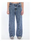 Alaïa Twisted Stonewashed Denim Jeans In Blue