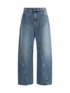 Alaïa Twisted Stitch Wide-leg Jeans In Blue