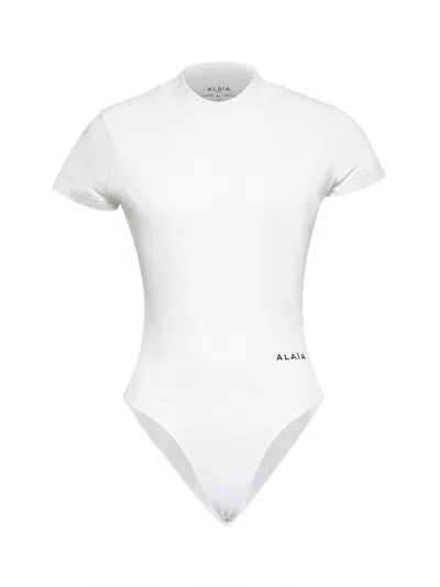 Alaïa Women White Jersey T-shirt Bodysuit