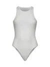 Alaïa Women White Ribbed Knit Tank Bodysuit