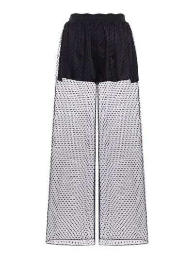 Alaïa Alaia Women Wide-leg Mesh Trousers In Black