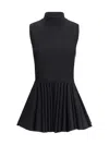 Alaïa Womens Godet Pleated Knitted Top Noir Alaia In Black