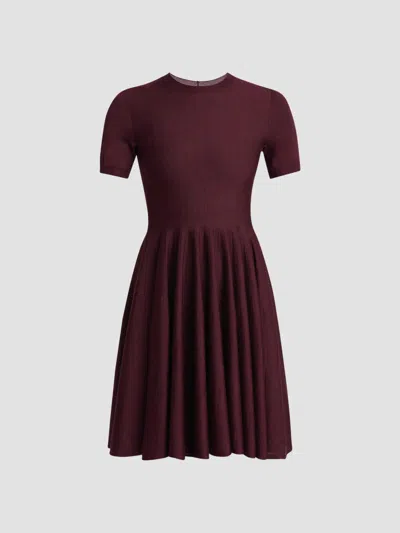 Alaïa Women's Wool Knit Mini Dress In Purple