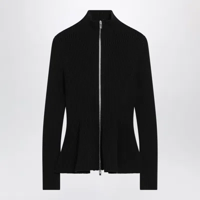 Alaïa Alaia Black Zipup Cardigan In Wool Blend