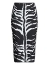 Alaïa Zebra-print Pencil Skirt With Cutout Detail In Black