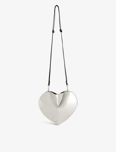 Alaïa Alaia Womens 210 - Argent Le Couer Heart-shaped Brass Shoulder Bag 1size In Silver