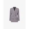 Alaïa Womens Acier Double-breasted Tailored Wool Jacket In Gray
