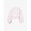 Alaïa Womens Alaia Balloon-sleeve Open-back Silk Bodysuit In Rose Pale