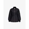 Alaïa Womens Belted Padded Shell Bomber Jacket Noir Alaia