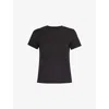 Alaïa Womens Brand-embroidery Round-neck Cotton-jersey T-shirt Noir Alaia In Noir Alaia