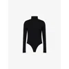 Alaïa Womens Heart Cut-out Jersey Bodysuit Noir Alaia In Black