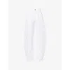 Alaïa Womens Blanc High-rise Wide-leg Denim Jeans In White