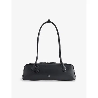 ALAÏA WOMENS BRUN/OR LE TECKEL MEDIUM SUEDE SHOULDER BAG