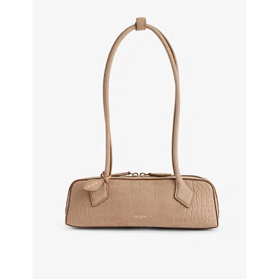 Alaïa Womens Le Teckel Small Leather Shoulder Bag Grege