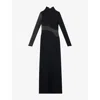 Alaïa Womens Noir Alaia Long-sleeve Bodycon Stretch-jersey Maxi Dress In Black