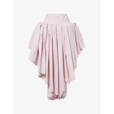 Alaïa Womens Rose Pale Nylon Maxi Petticoat Skirt In Pink