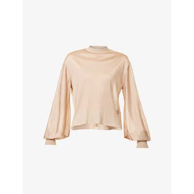 Alaïa Womens Alaia Oversized Fine-knit Jumper In Beige Clair