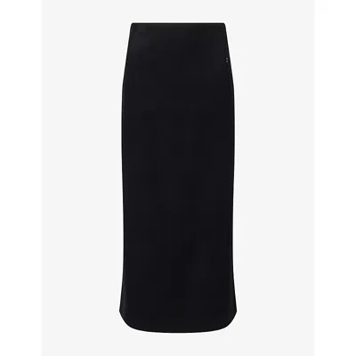 Alaïa Womens Alaia Panelled Wool Midi Skirt In Black