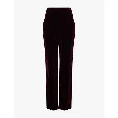 Alaïa Womens Alaia Tailored Straight-leg Velvet Trousers In Black