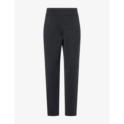 Alaïa Womens Alaia Tapered Wool-blend Knit Trousers In Black
