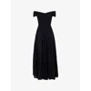 Alaïa Womens V-neck Sleeveless Wool Knitted Maxi Dress Noir Alaia In Noir Alaia
