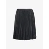 Alaïa Womens Anthracite Pleated High-rise Wool-garbadine Mini Skirt In Black