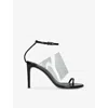 Alaïa Womens Azzedine Alaia Asymmetric Heeled Leather Sandals In Black