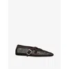 Alaïa Alaia Women Fishnet Ballerinas With Patent Leather Profiles