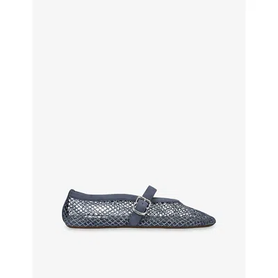 Alaïa Womens Azzedine Alaia Ballerina Mesh Ballet Flats In Blue