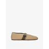 Alaïa Paper Straw Flat Ballerinas Scarpe Basse Beige In White