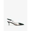 Alaïa Womens Coeur 55 Heart-shape Patent-leather Heeled Slingback Pumps Dark G In Dark Green