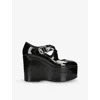 Alaïa Leather Criss-cross Wedges 90 In Black
