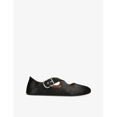 Alaïa Womens Azzedine Alaia Criss Cross Patent-leather Ballet Flats In Black