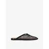 ALAÏA WOMENS AZZEDINE ALAIA NET LEATHER MULES