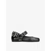 Alaïa Leather Ballet Flat With Studs In Black