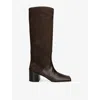 Alaïa Nubuck And Leather Knee Boots In Brown