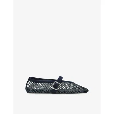 Alaïa Womens Ballerina Mesh Ballet Flats Blue/dark Eur 37 / 4 Uk