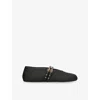Alaïa Raffia And Leather Ballet Flats