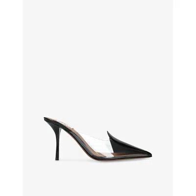 Alaïa Womens Black Contrast-panel 90 Patent-leather Heeled Mules Eur 41 / 8 Uk