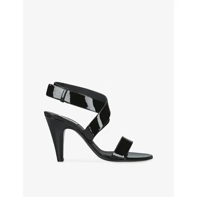 Alaïa Womens Black Crossover Patent-leather Heeled Sandals Eur 40 / 7 Uk