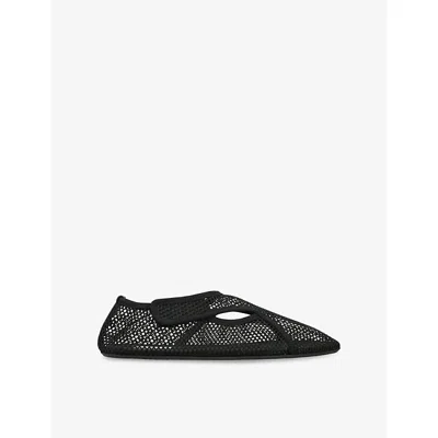Alaïa Womens Black Fishnet Woven Slippers Eur 41 / 8 Uk