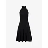 Alaïa Womens Alaia Slim-fit Flared Knitted Midi Dress In Black