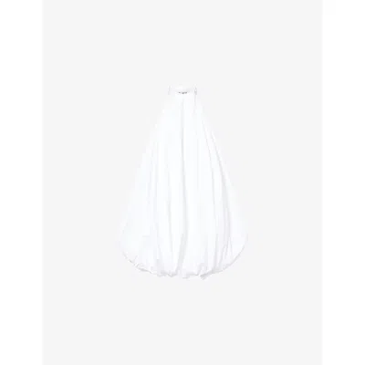 Alaïa Womens Balloon High-neck Cotton Mini Dress Blanc In White
