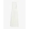 Alaïa Womens Blanc Draped Sleeveless Woven Maxi Dress In White