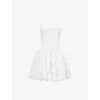 Alaïa Womens Blanc Fitted-waist Bandeau Stretch-woven Mini Dress In White